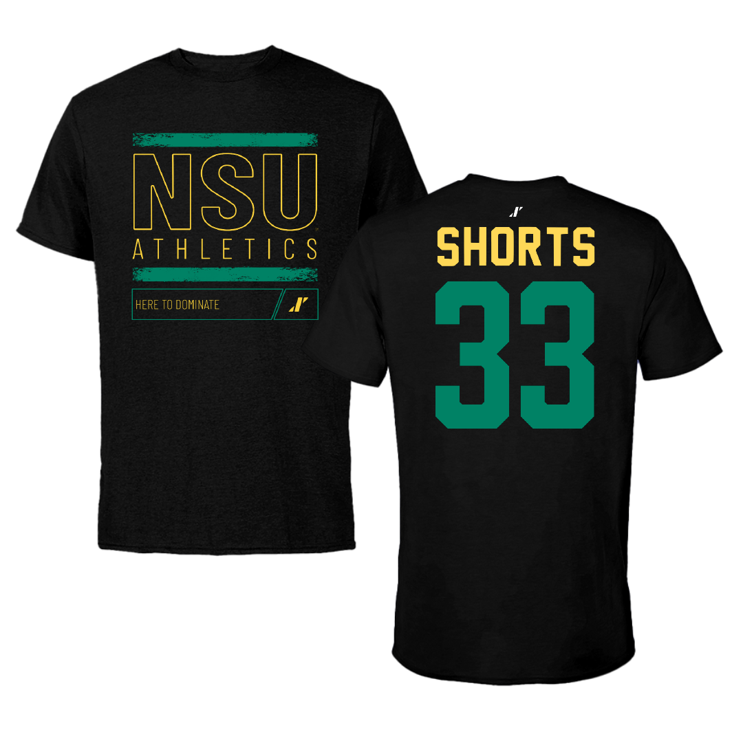 Norfolk State University Softball Black Dominate Performance Tee - #33 Emory Shorts
