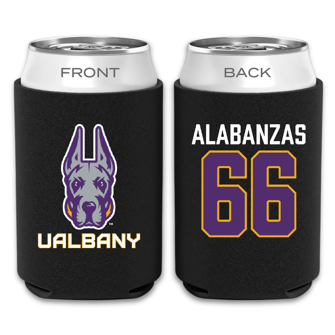 University at Albany Football Black Can Cooler - #66 Christopher Alabanzas