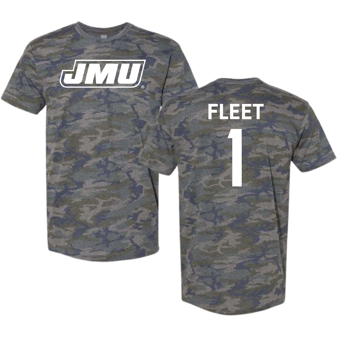 James Madison University Softball Vintage Camo Tee - #1 Kirsten Fleet