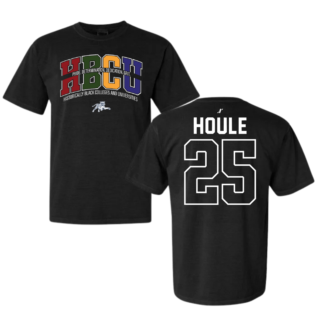 Jackson State University Soccer Black HBCU Comfort Colors Tee - #25 Olla Houle