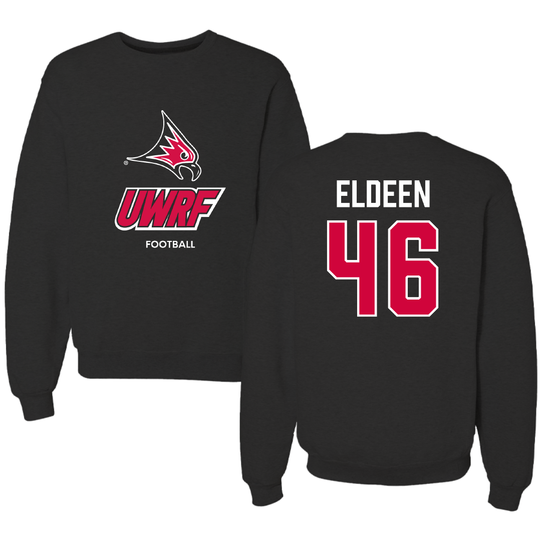 University of Wisconsin-River Falls Football Black Crewneck - #46 Austin Eldeen