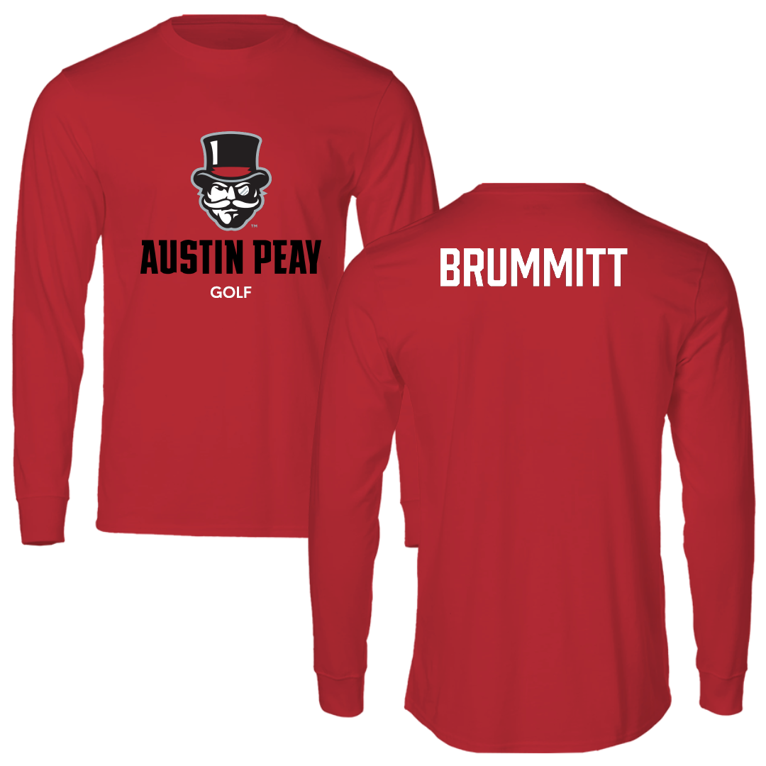 Austin Peay State University Golf (M) Red Mascot Performance Long Sleeve - Caleb Brummitt