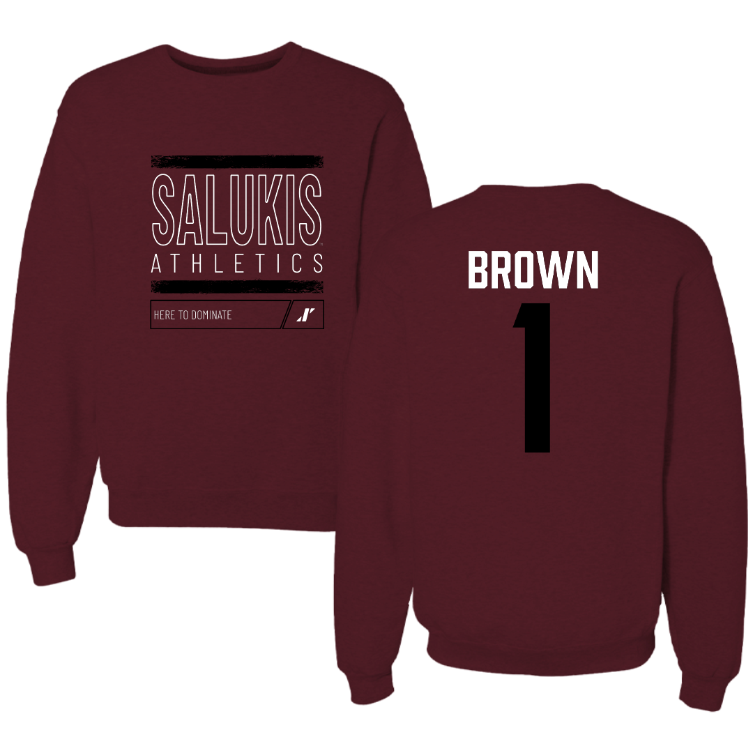 Southern Illinois University at Carbondale Basketball Maroon Dominate Crewneck - #1 Tyranny Brown
