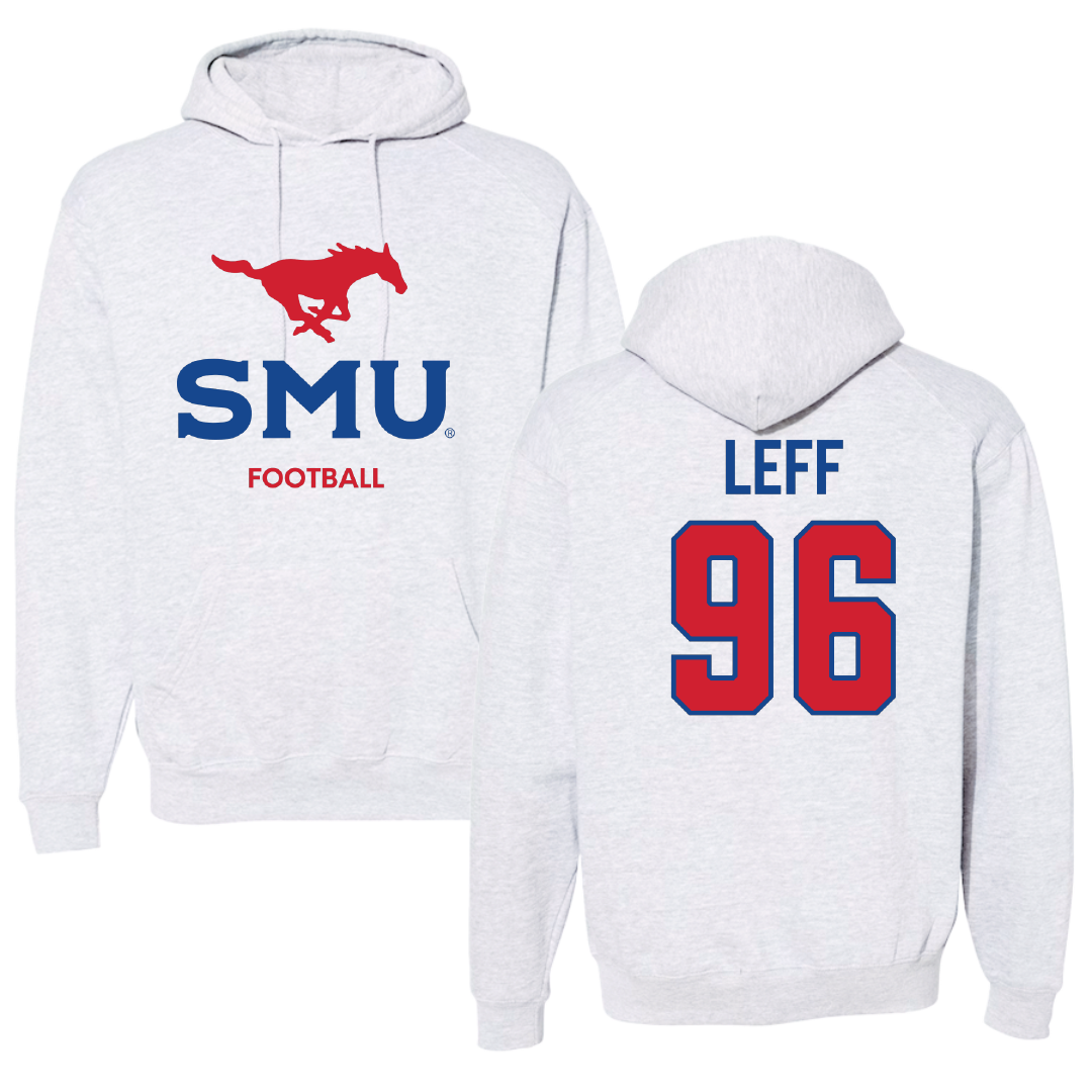 Southern Methodist University Football Light Gray Hoodie - #96 Josh Leff