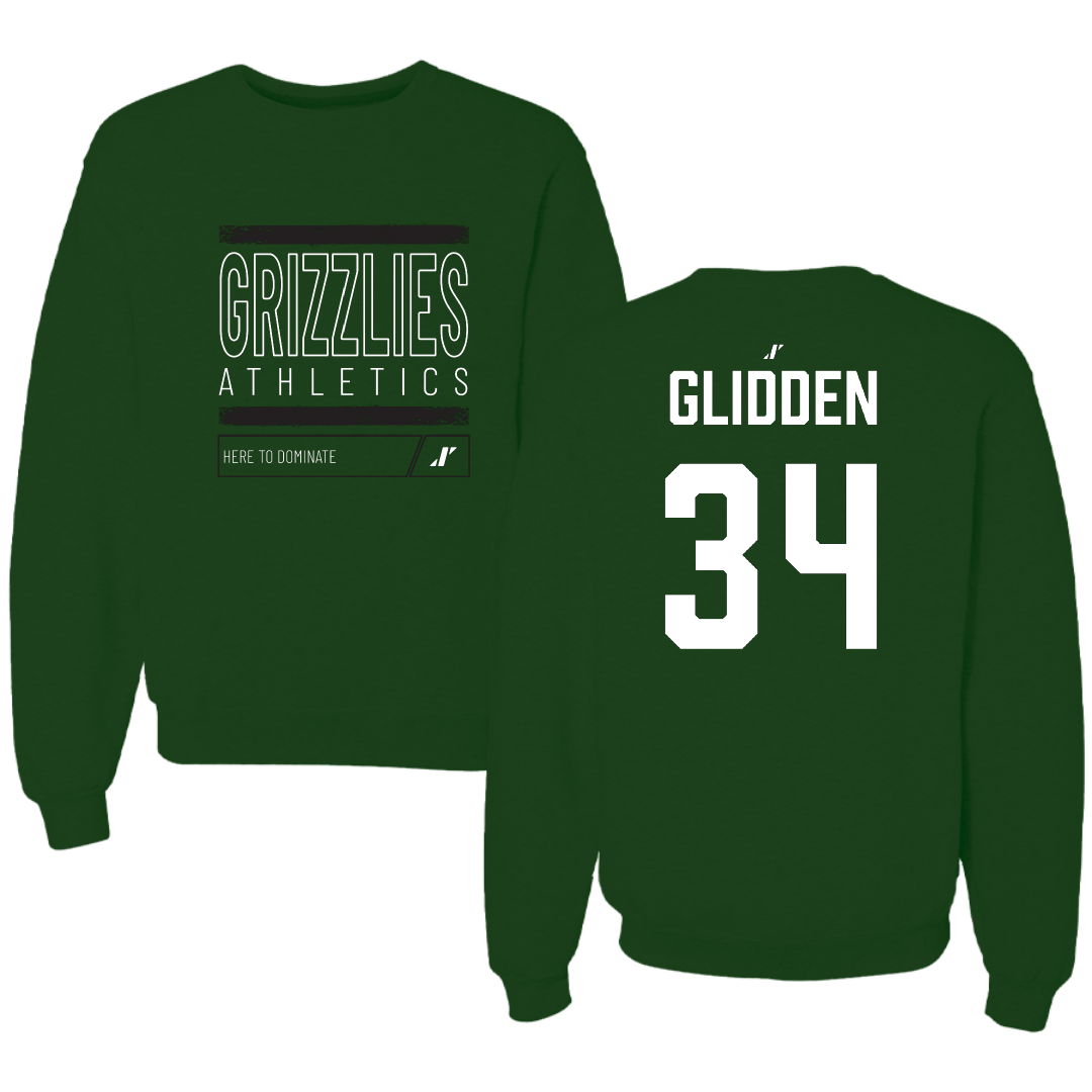 Adams State University Lacrosse (M) Forest Green Dominate Crewneck - #34 Austin Glidden