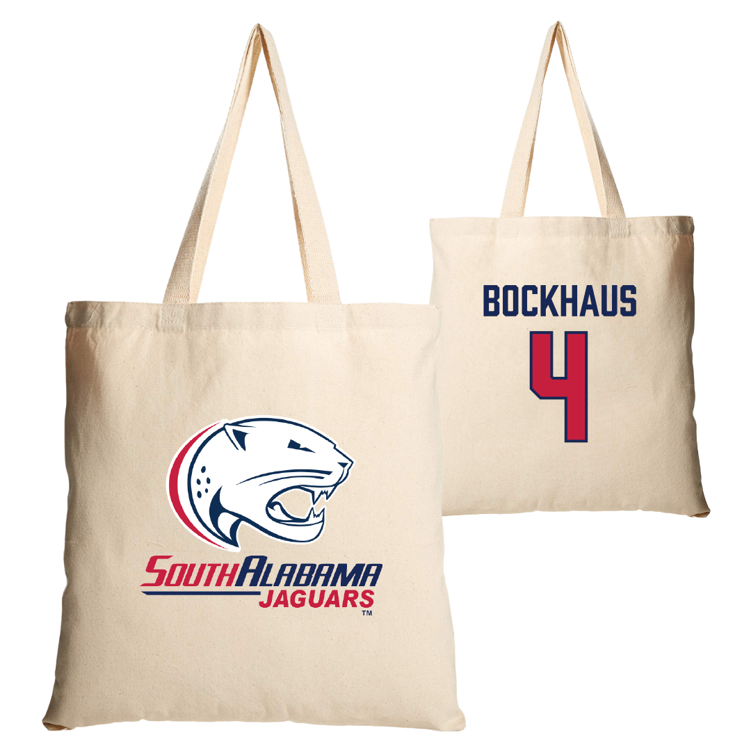 University of South Alabama Softball Tan Canvas Tote Bag - #4 Brooklynn Bockhaus