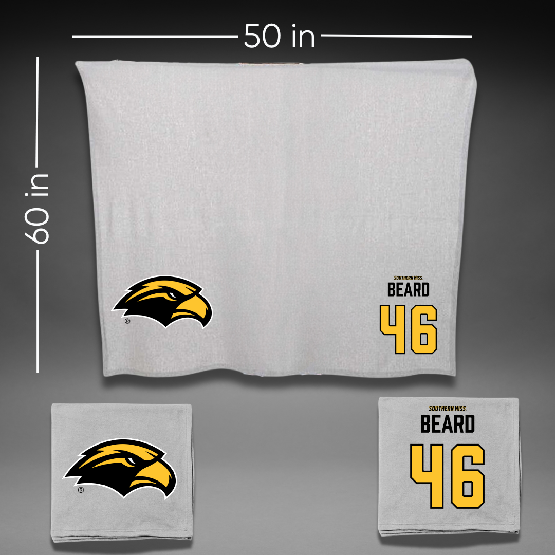 The University of Southern Mississippi Football Gray Blanket - #46 Luke Beard