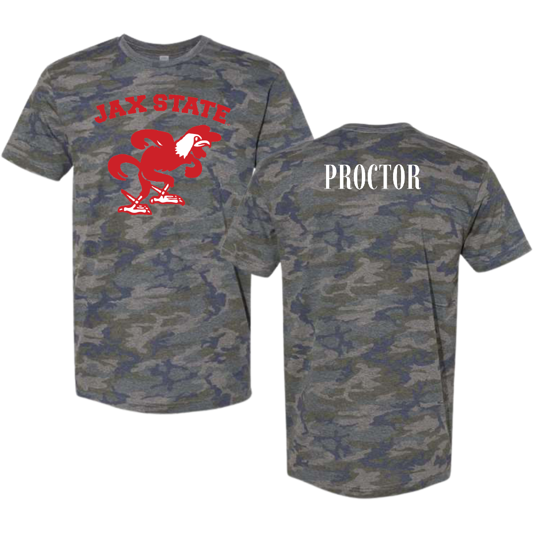 Jacksonville State University TF and XC Vintage Camo Tee - JR Proctor