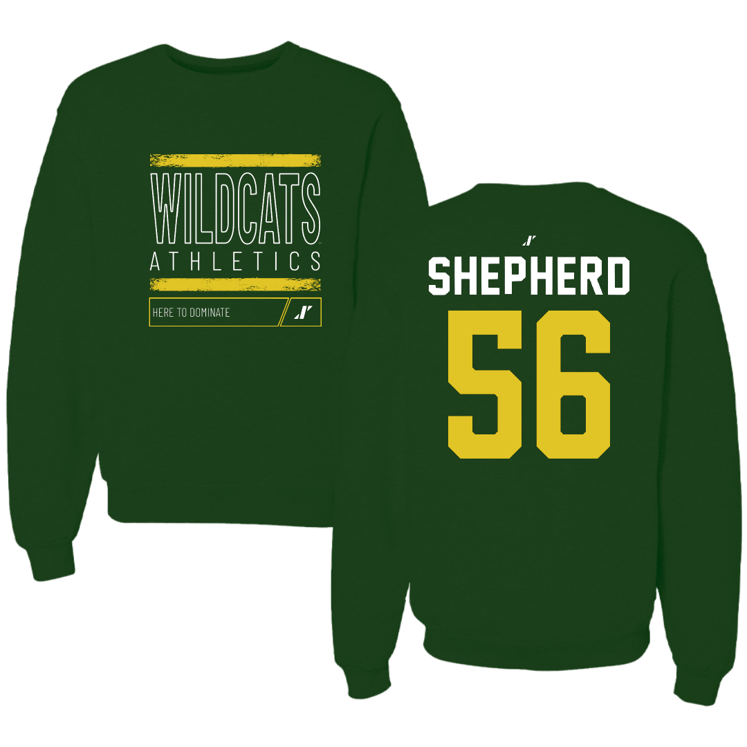 Northern Michigan University Football Forest Green Dominate Crewneck - #56 Graycen Shepherd