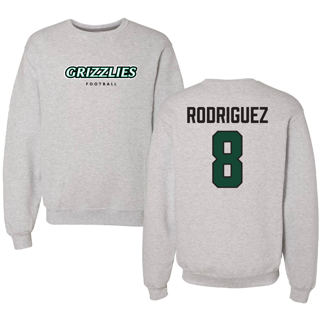 Adams State University Football Gray Grizzlies Crewneck - #8 Benjamin Rodriguez