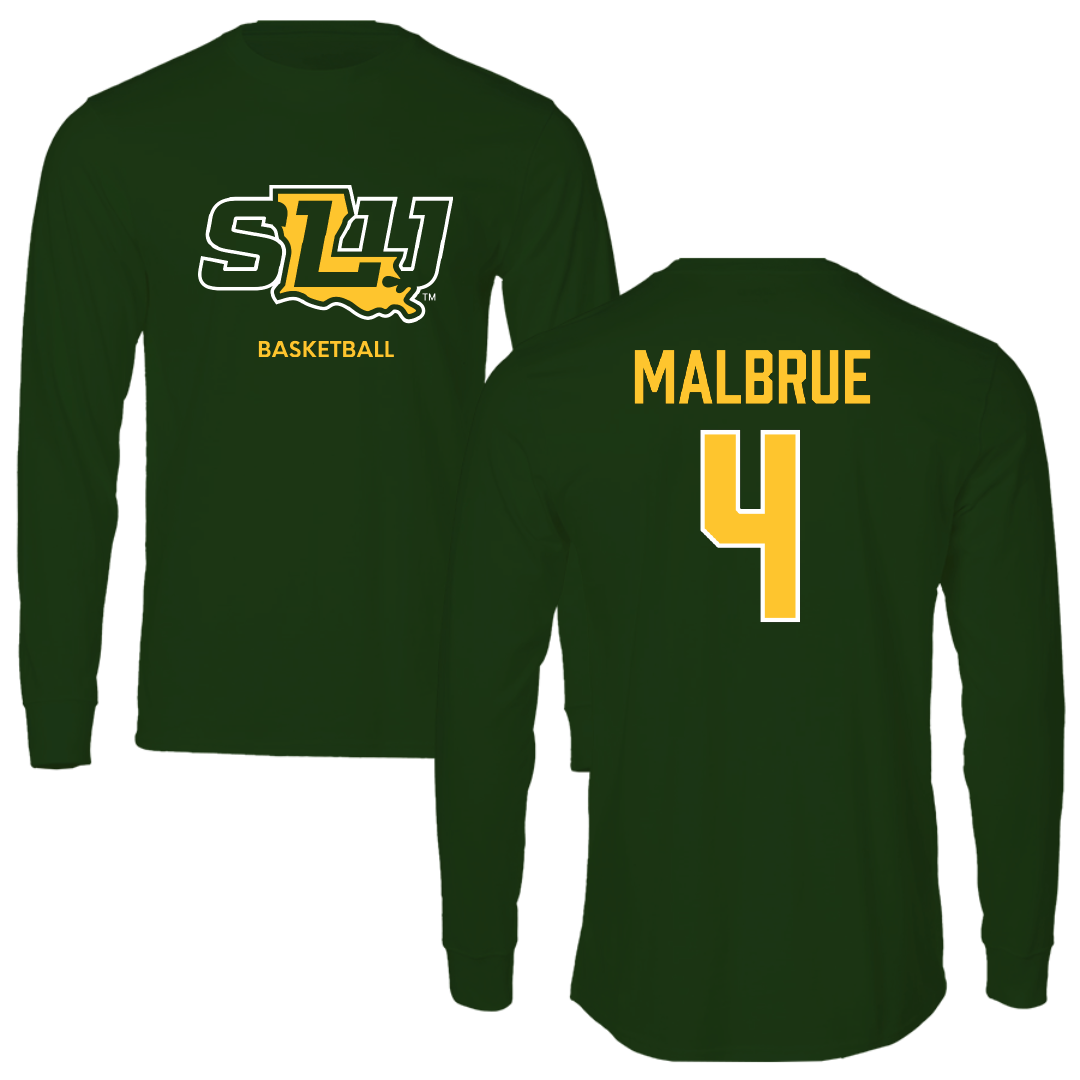 Southeastern Louisiana University Basketball (M) Forest Green Long Sleeve - #4 Jason Malbrue
