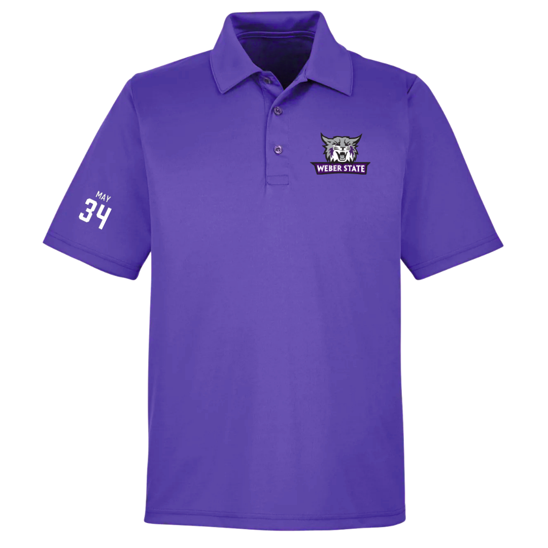 Weber State University Football Purple Polo - #34 Colter May