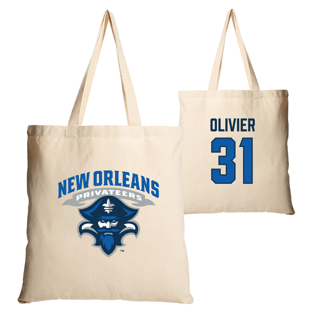 University of New Orleans Baseball Tan Canvas Tote Bag - #31 Chris Olivier