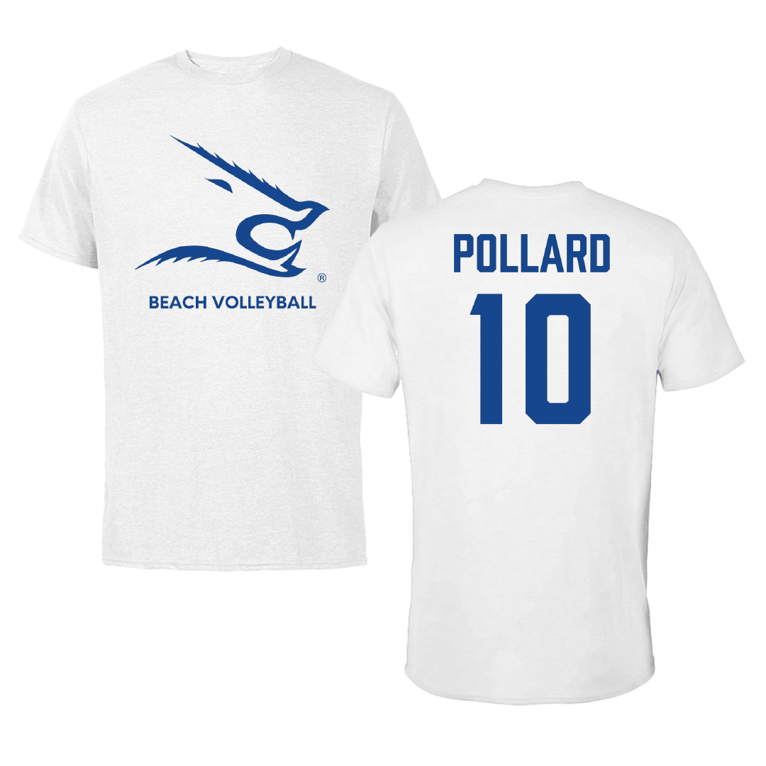 Texas A&M University-Kingsville Beach Volleyball White Performance Tee - #10 Rylan Pollard