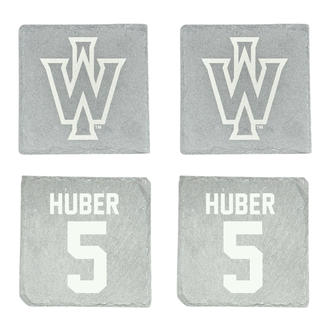 Illinois Wesleyan University Basketball Stone Coaster (4 Pack)  - #5 Lauren Huber