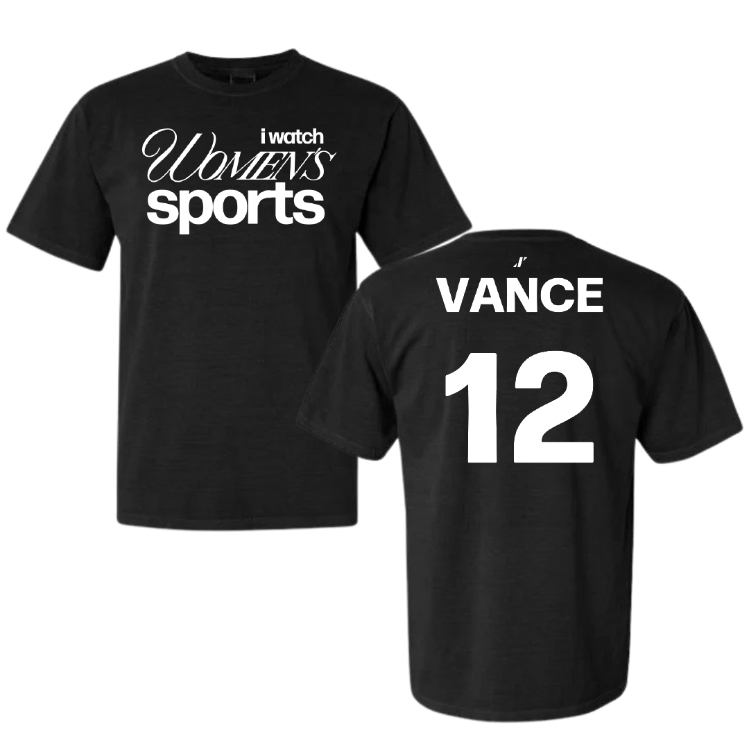 Texas State University Softball Black WHM Comfort Colors Tee - #12 Halee Vance