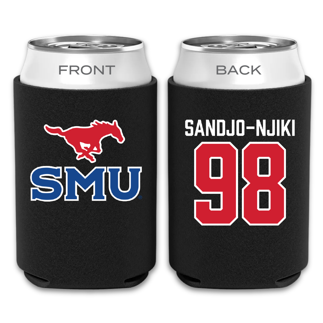 Southern Methodist University Football Black Can Cooler - #98 Mike Sandjo-Njiki