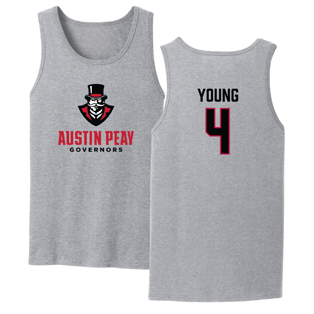 Austin Peay State University Soccer Sport Gray Tank Top - #4 Carolyne Young