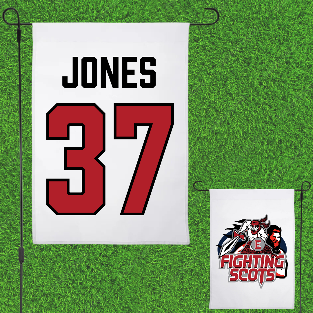 PennWest Edinboro Football White Garden Flag - #37 Amari Jones