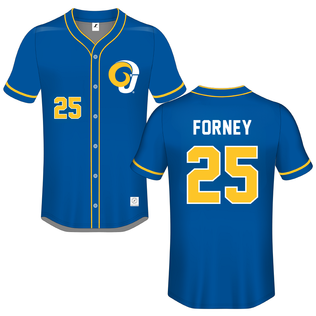 Angelo State University Blue Button-Down Jersey - #25 Kylie Forney