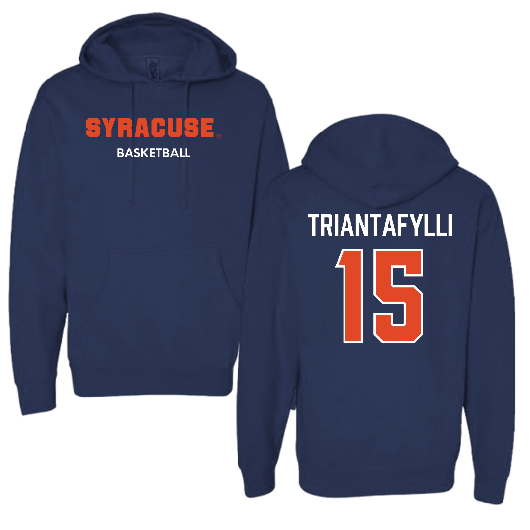 Syracuse University Basketball (W) Navy Hoodie - #15 Marilena Triantafylli