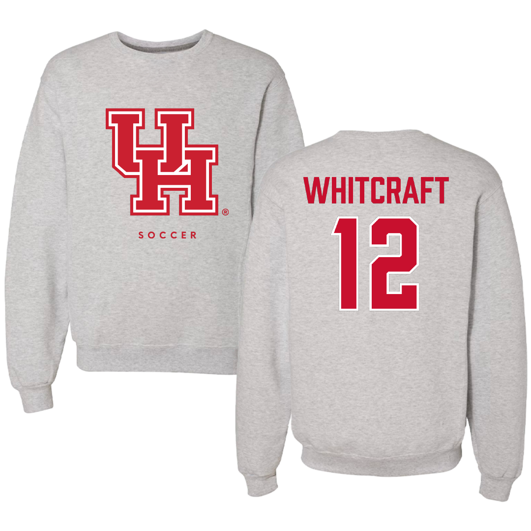 University of Houston Soccer Gray Crewneck - #12 Alex Whitcraft