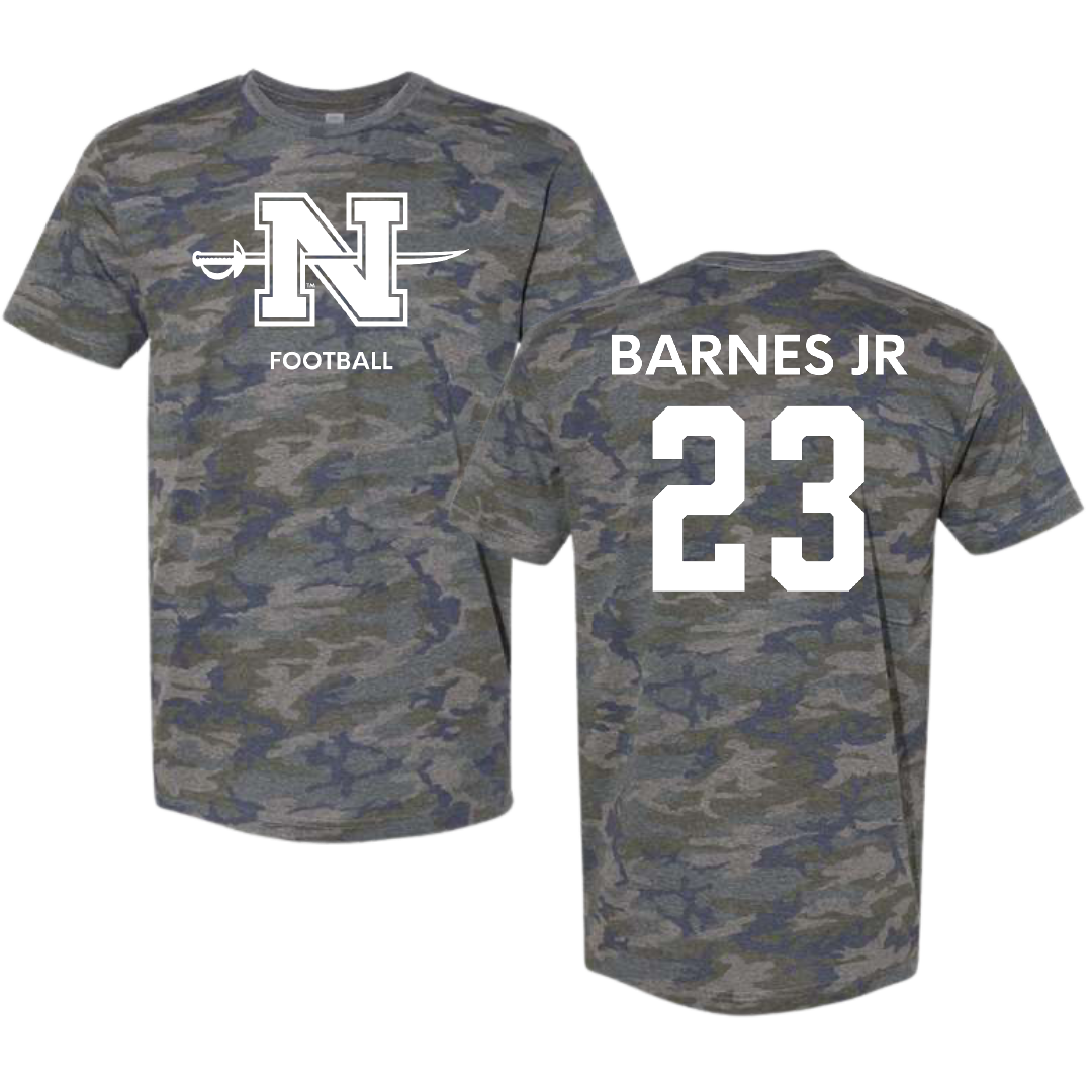 Nicholls State University Football Vintage Camo Tee - #23 Jason Barnes Jr