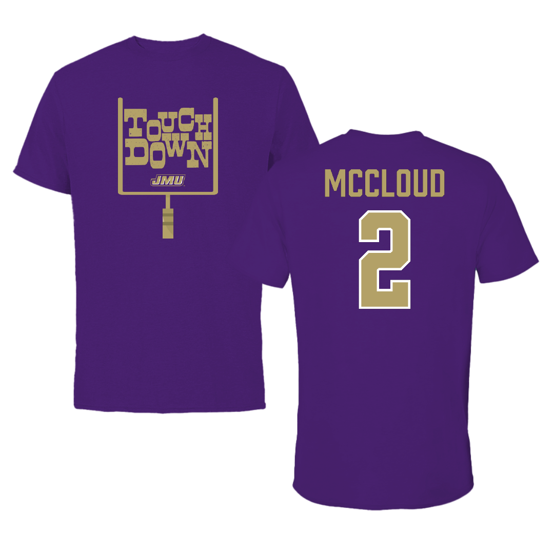 James Madison University Football Purple Touchdown Performance Tee - #2 Jordan McCloud