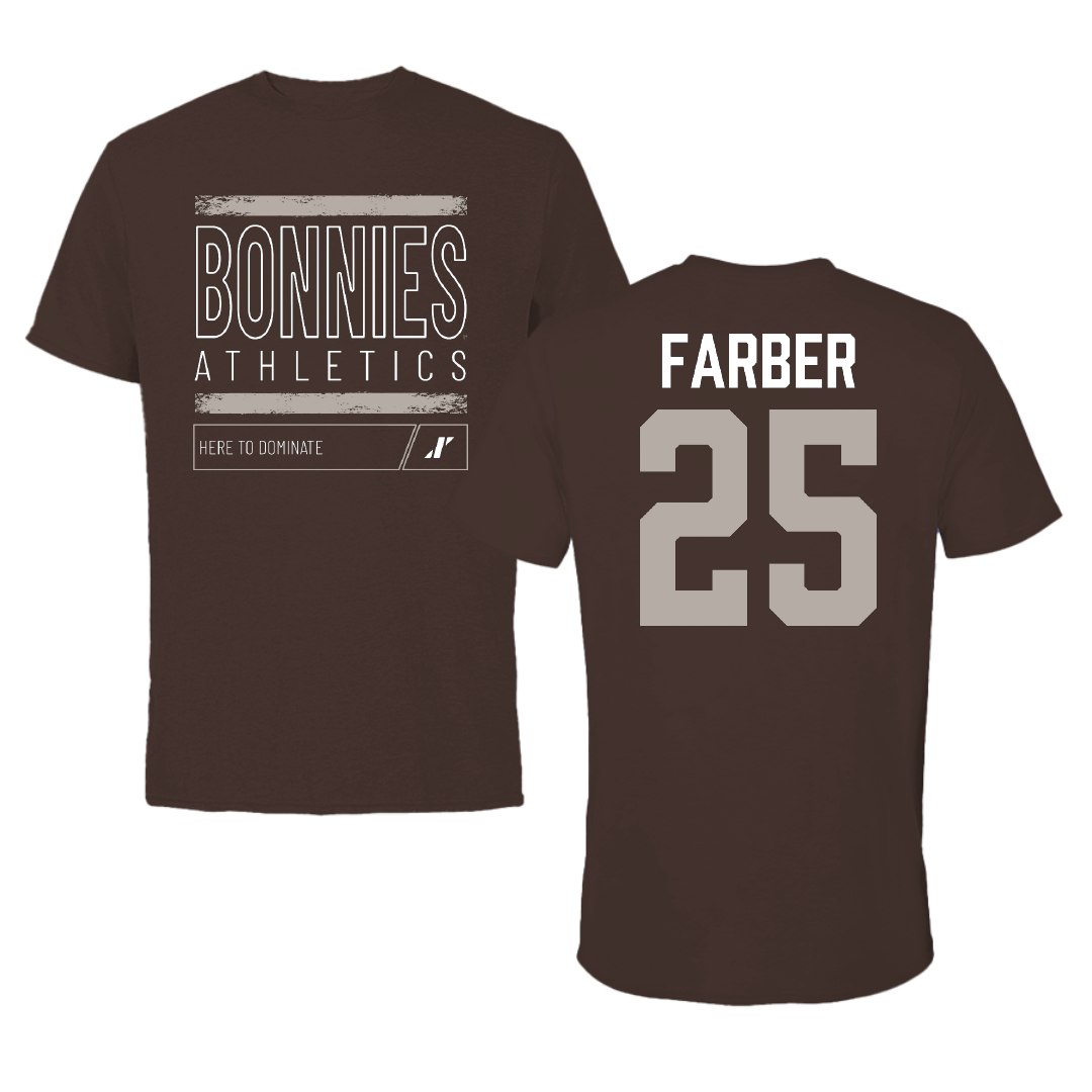 St. Bonaventure University Softball Brown Dominate Tee - #25 Abby Farber