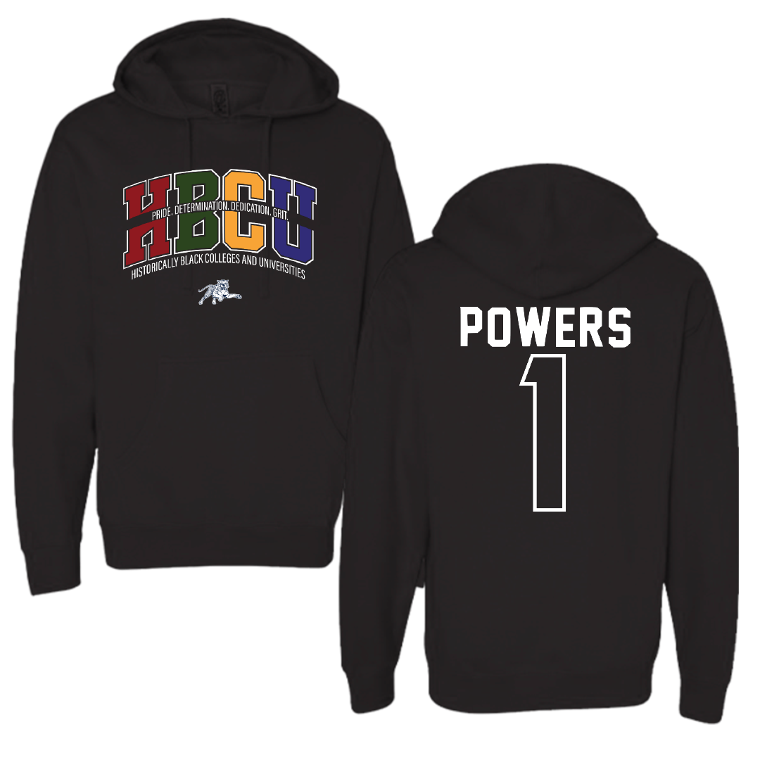 Jackson State University Football Black HBCU Hoodie - #1 Rico Powers