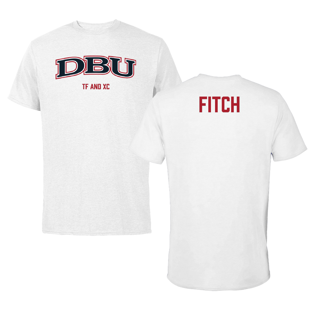 Dallas Baptist University TF and XC White Tee - Micah Fitch