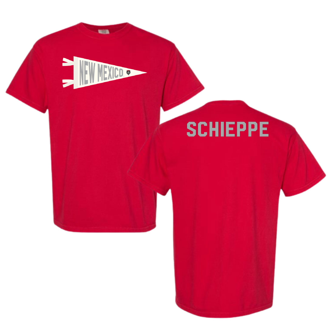 University of New Mexico TF and XC Red Pennant Comfort Colors Tee - Peyton Schieppe