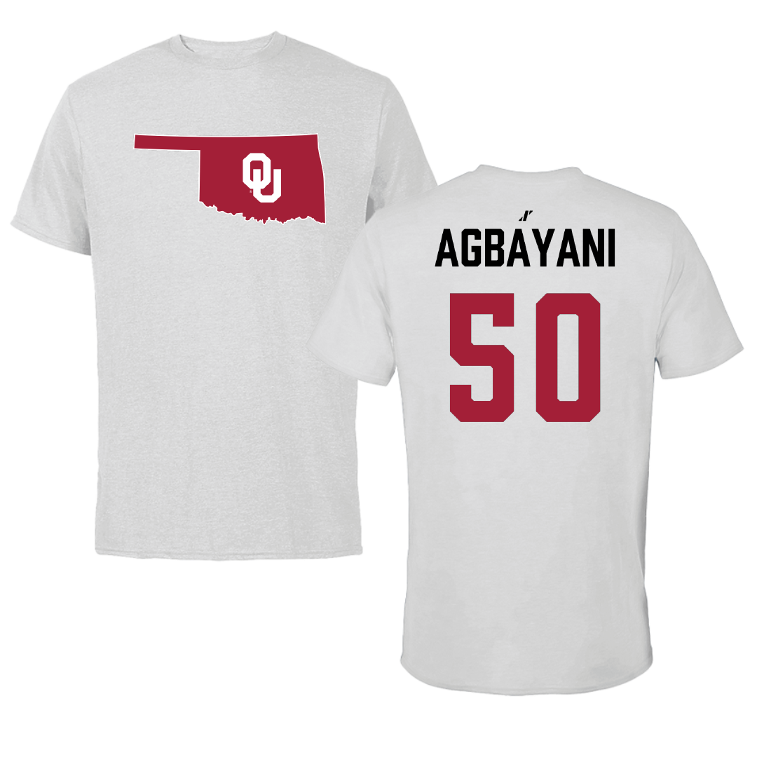 University of Oklahoma Softball Light Gray State Tee - #50 Ailana Agbayani