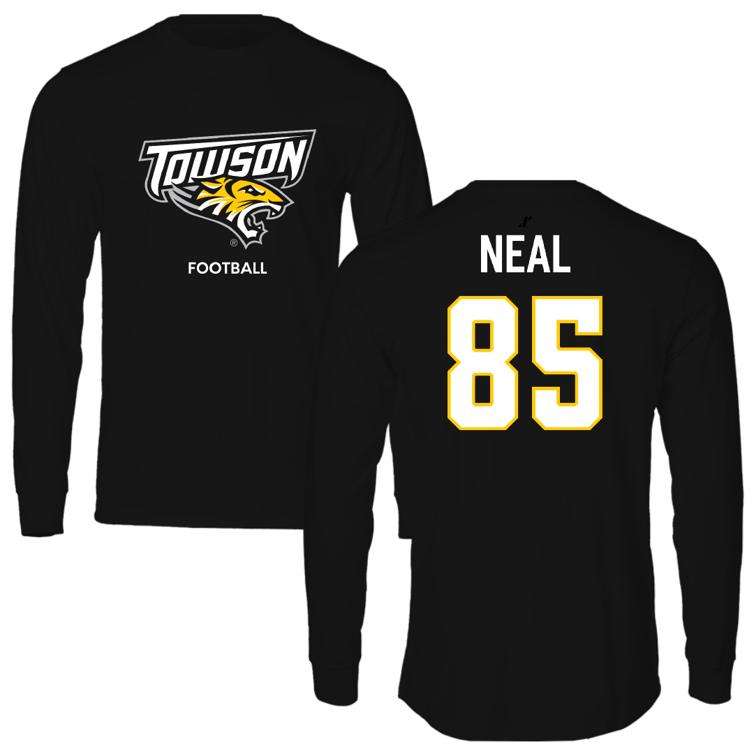 Towson University Football Black Performance Long Sleeve - #85 Gordon Neal