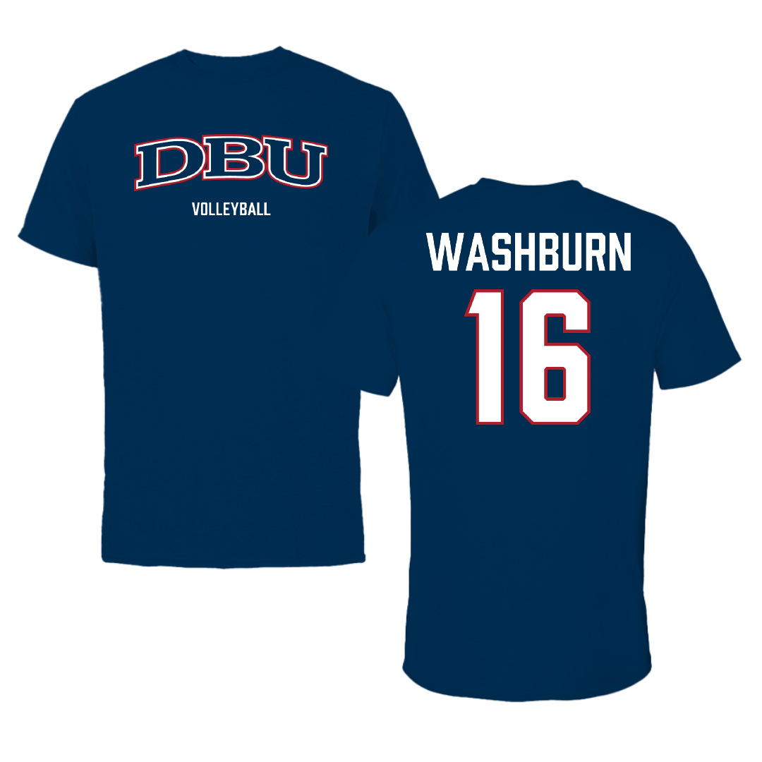 Dallas Baptist University Volleyball (W) Navy Tee - #16 Sadie Washburn