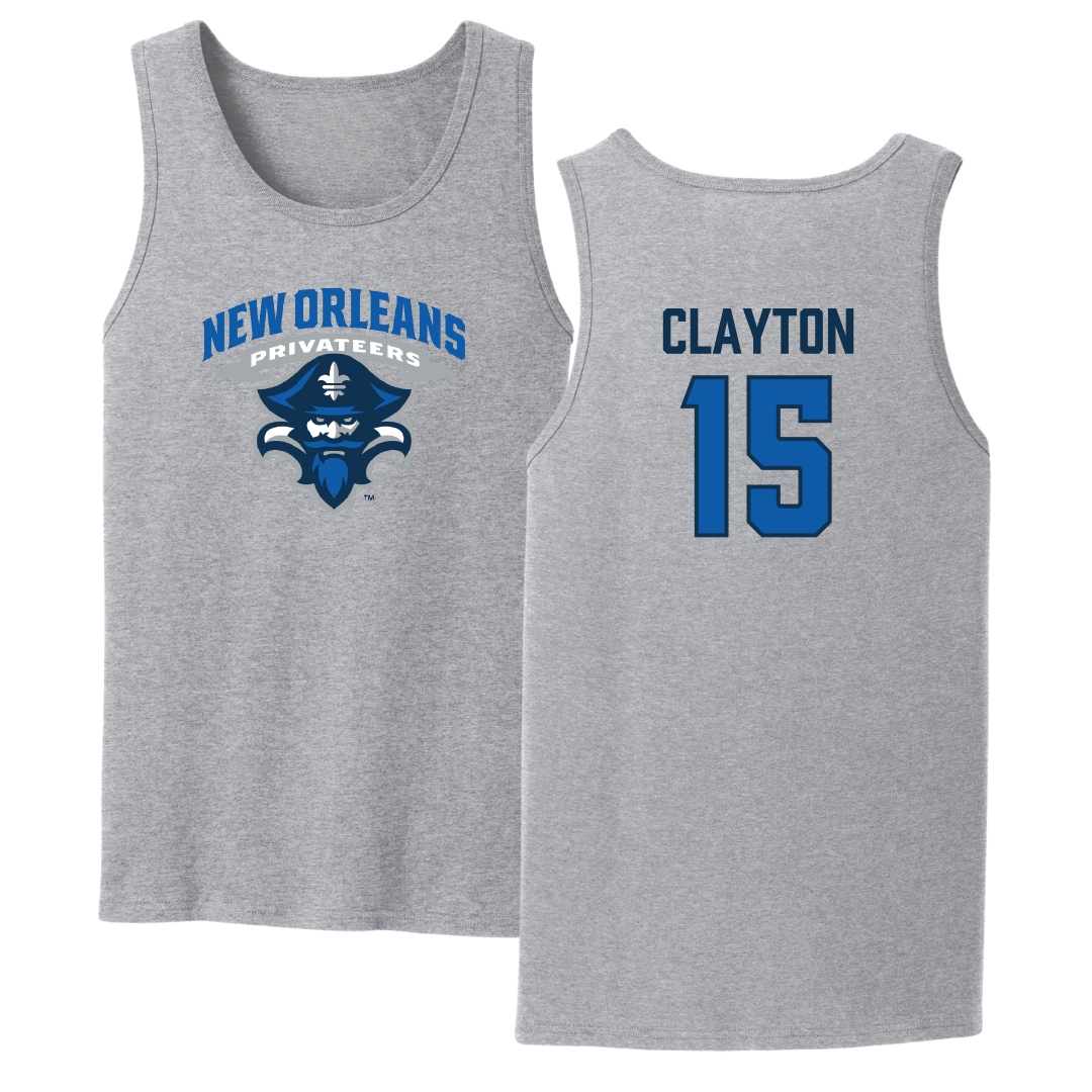 University of New Orleans Baseball Sport Gray Tank Top - #15 Canaan Clayton