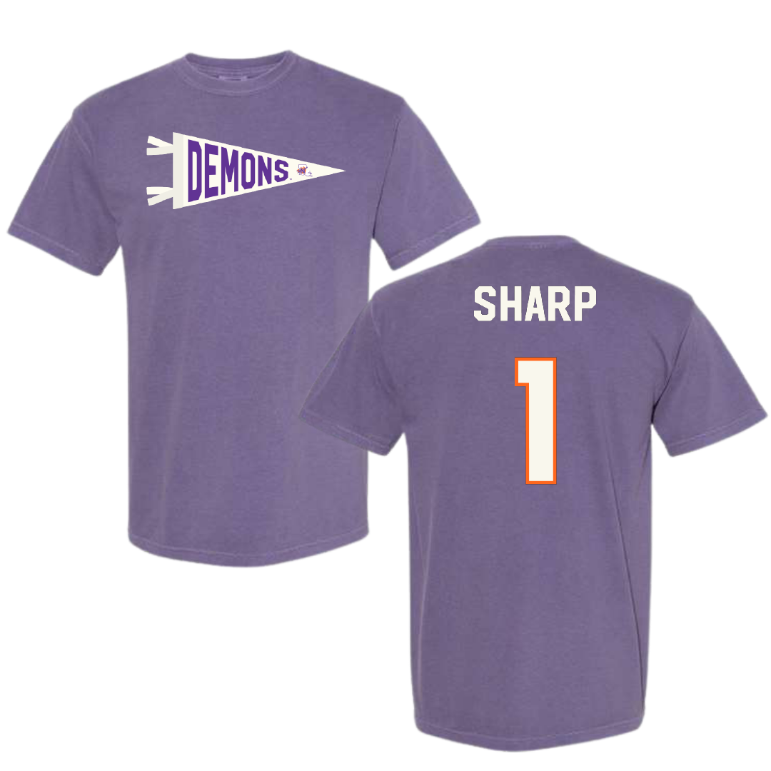 Northwestern State University Softball Purple Pennant Comfort Colors Tee - #1 Skye Sharp