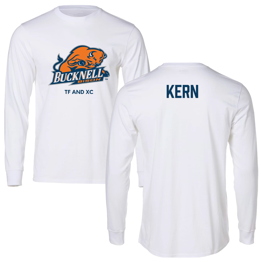 Bucknell University TF and XC White Performance Long Sleeve - Grant Kern