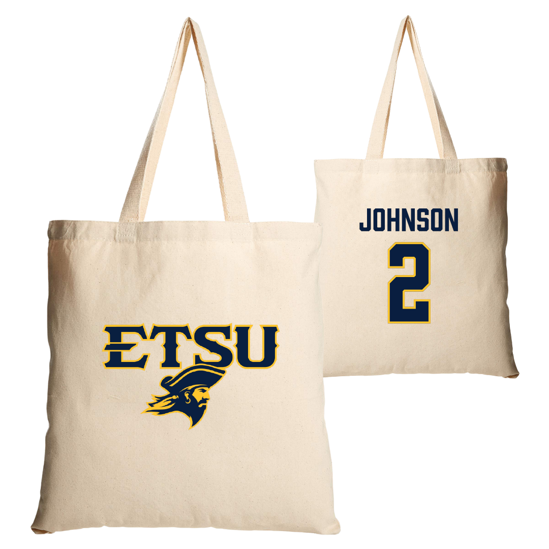 East Tennessee State University Basketball Tan Canvas Tote Bag - #2 Maki Johnson