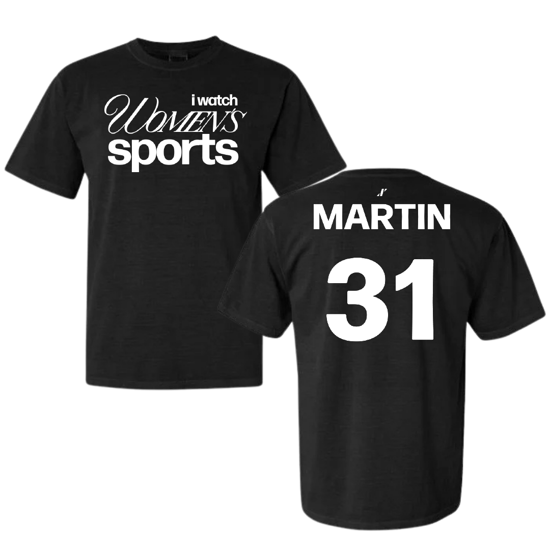 Appalachian State University Softball Black WHM Comfort Colors Tee - #31 Sidney Martin