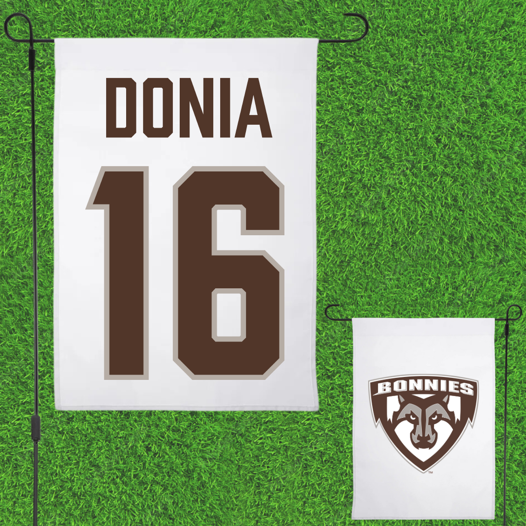St. Bonaventure University Soccer White Garden Flag - #16 Alessia Donia