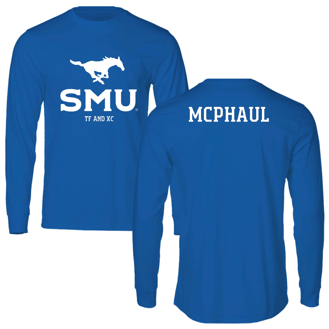 Southern Methodist University TF and XC Blue Mascot Long Sleeve - Camryn McPhaul