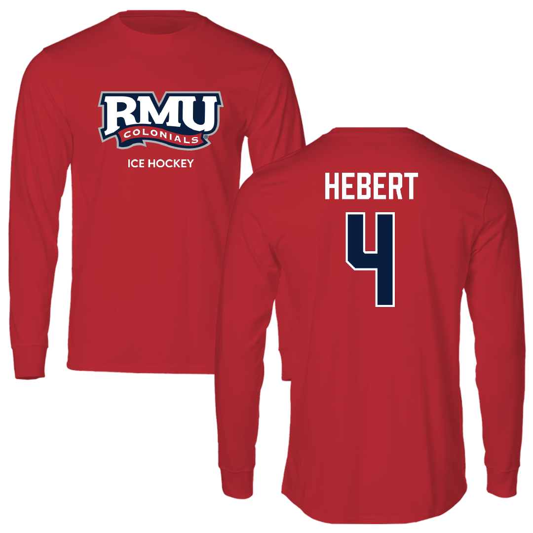 Robert Morris University Ice Hockey (W) Red Long Sleeve - #4 Allyson Hebert