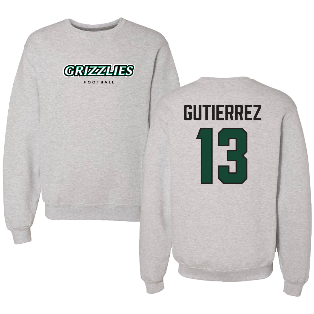 Adams State University Football Gray Grizzlies Crewneck - #13 Xavier Gutierrez