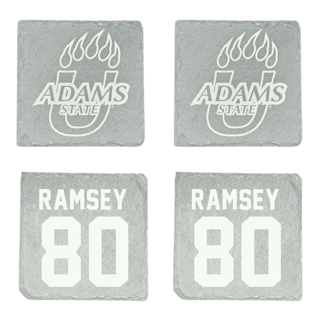 Adams State University Football Stone Coaster (4 Pack)  - #80 Damarian Ramsey