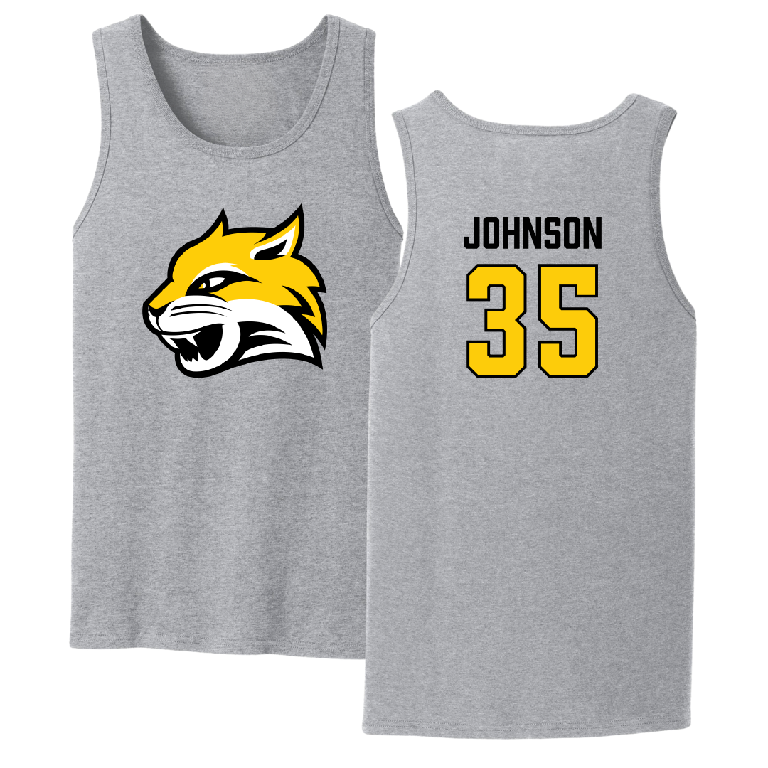 Wayne State College (Nebraska) Football Sport Gray Tank Top - #35 Luke Johnson