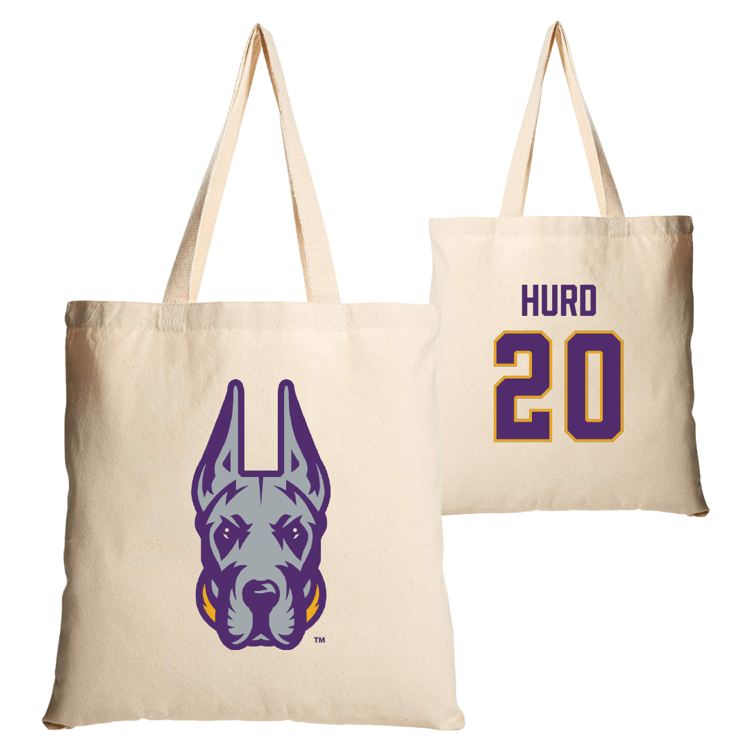 University at Albany Baseball Tan Canvas Tote Bag - #20 Justin Hurd