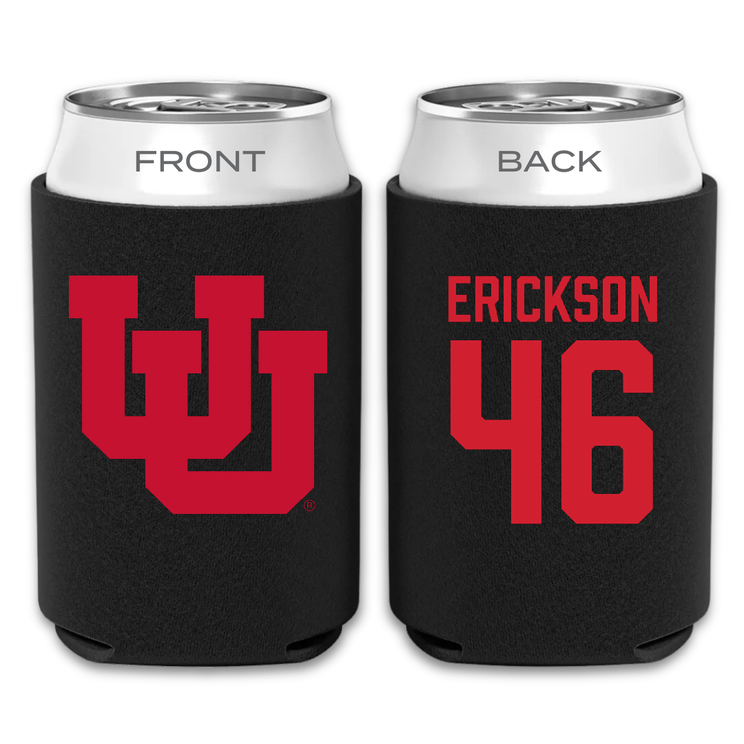 University of Utah Football Black Can Cooler - #46 Hayden Erickson