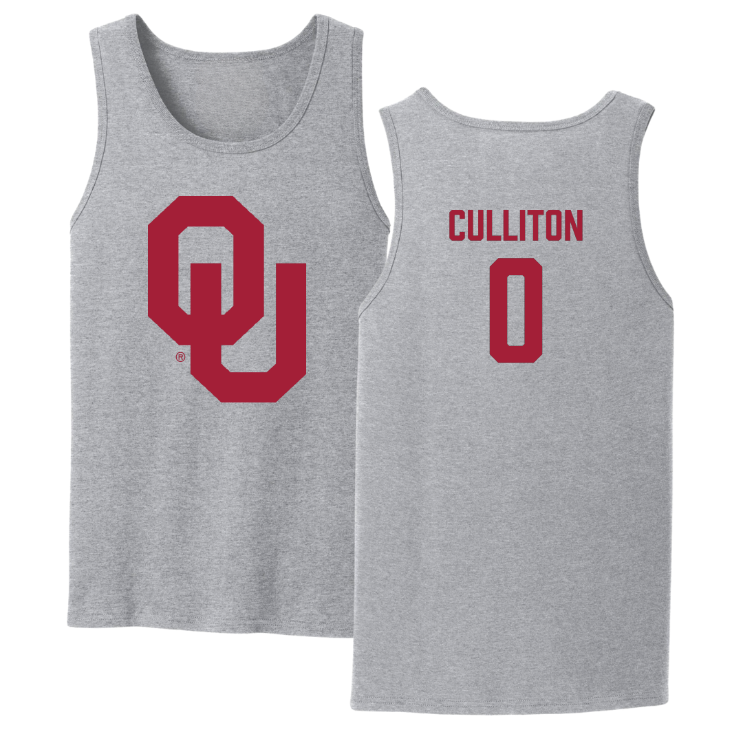 University of Oklahoma Basketball Sport Gray Tank Top - #0 Beatrice Culliton
