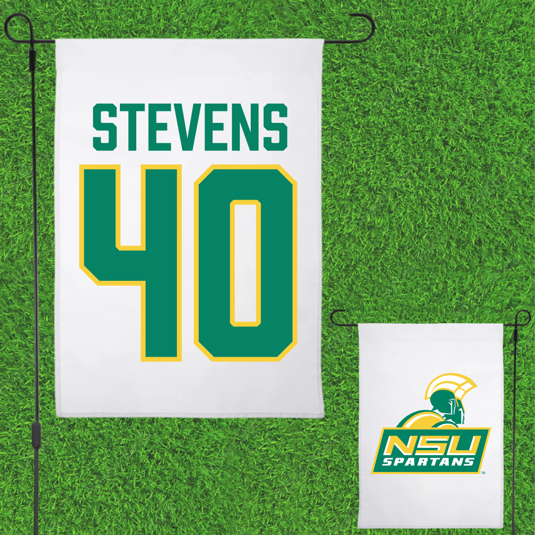 Norfolk State University Football White Garden Flag - #40 Isaiah Stevens